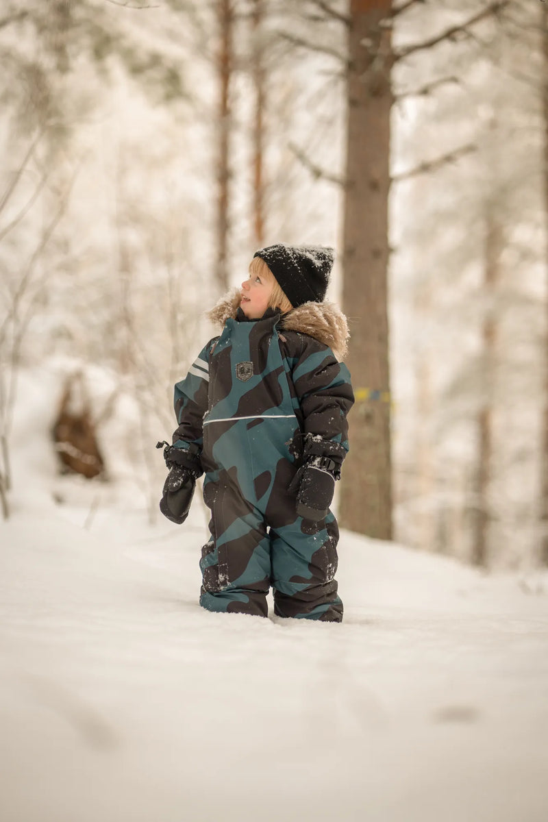 COLDEN WINTER BABY OVERALL - DARK TEAL/BLACK
