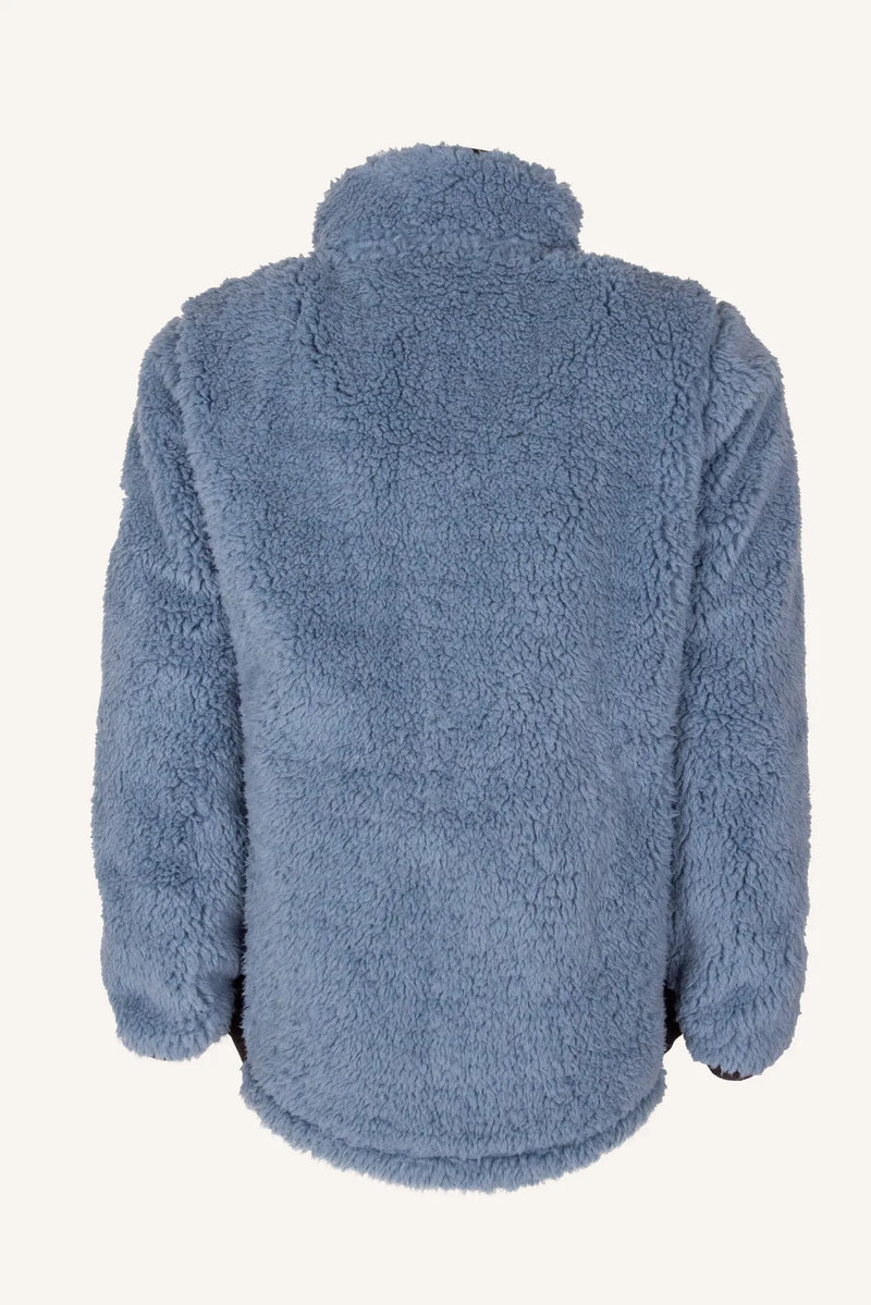 MUDDUS PILE JACKET, WINDFLEECE - BLUE