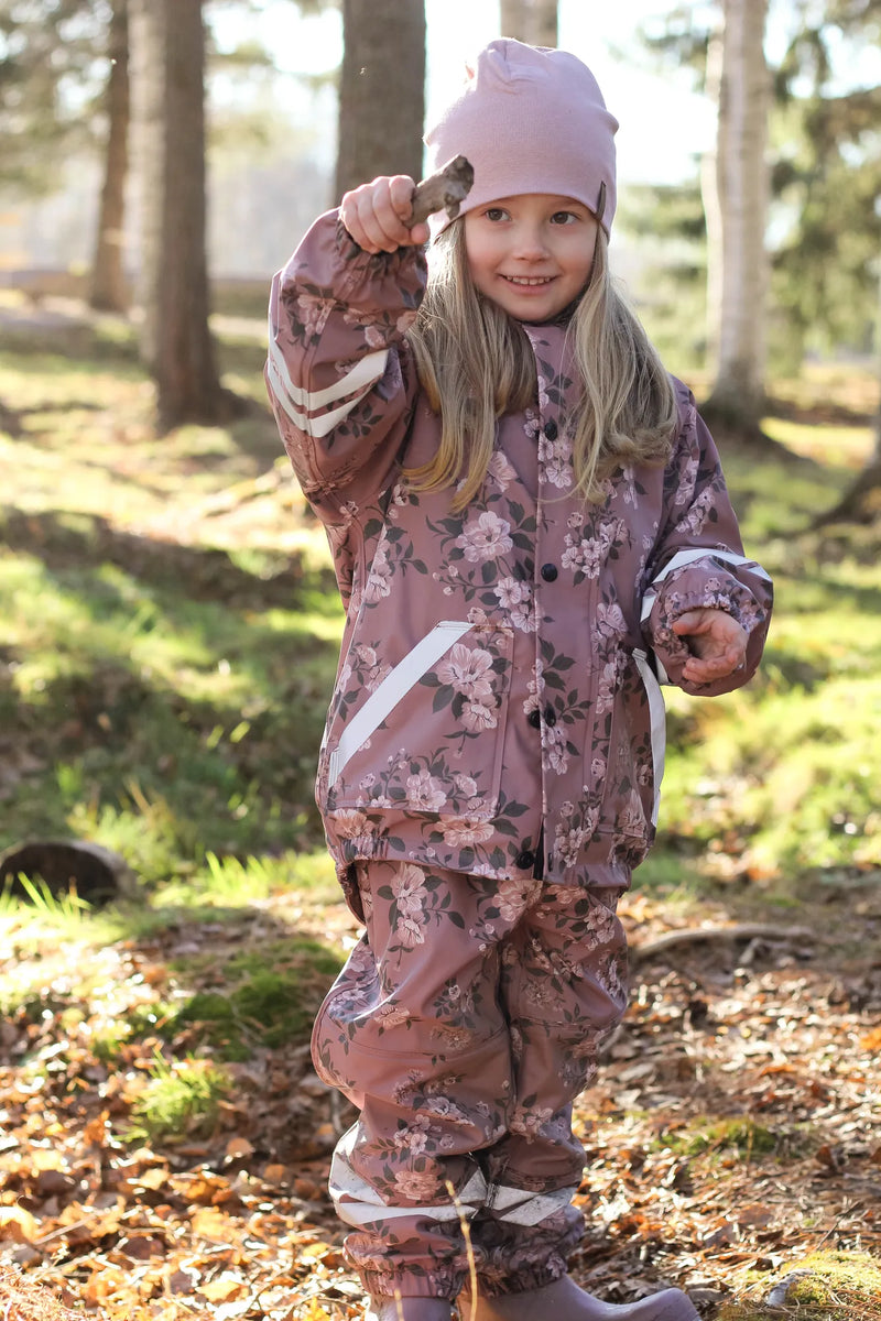 LEKHYTTAN RAIN SET, FLEECE - ROSE/BROWN