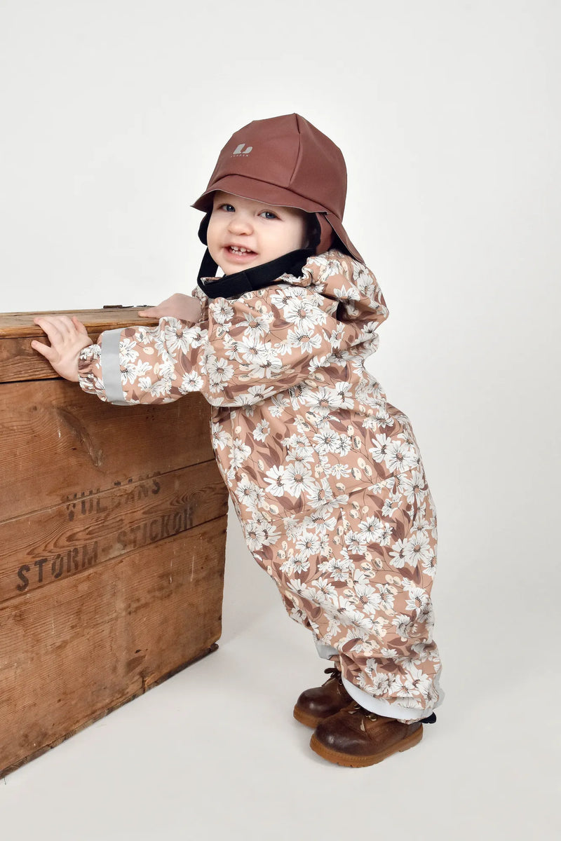 LEKHYTTAN RAIN BABY OVERALL, FLEECE - DARK PINK