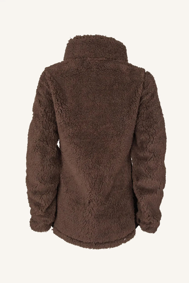 MUDDUS PILE JACKET, WINDFLEECE, WOMEN - DARK BROWN