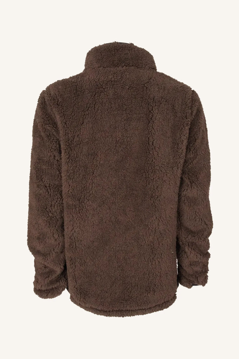 MUDDUS PILE JACKET, WINDFLEECE, MEN - DARK BROWN