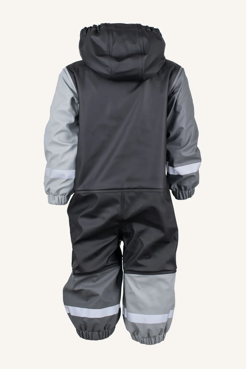 FAGERHULT RAIN BABY OVERALL, FLEECE - BLACK/ANTH
