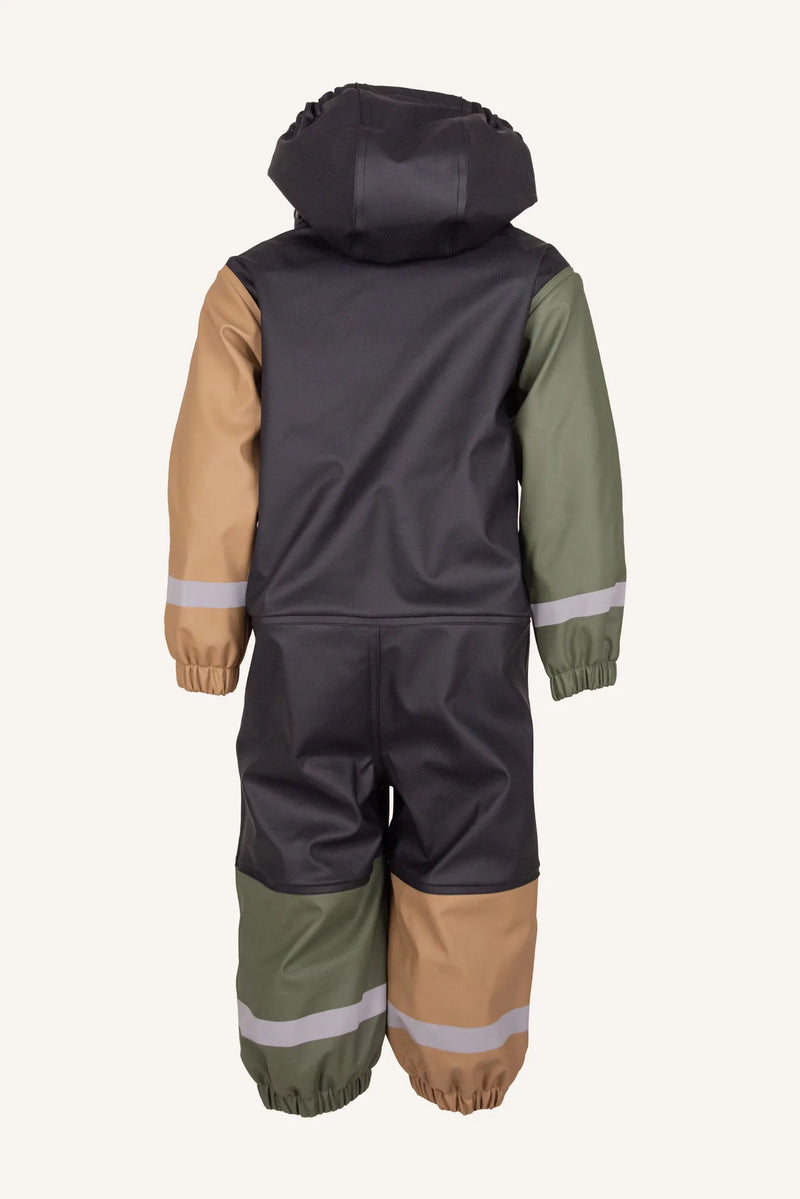 FAGERHULT RAIN BABY OVERALL, FLEECE - ANTH/GREEN