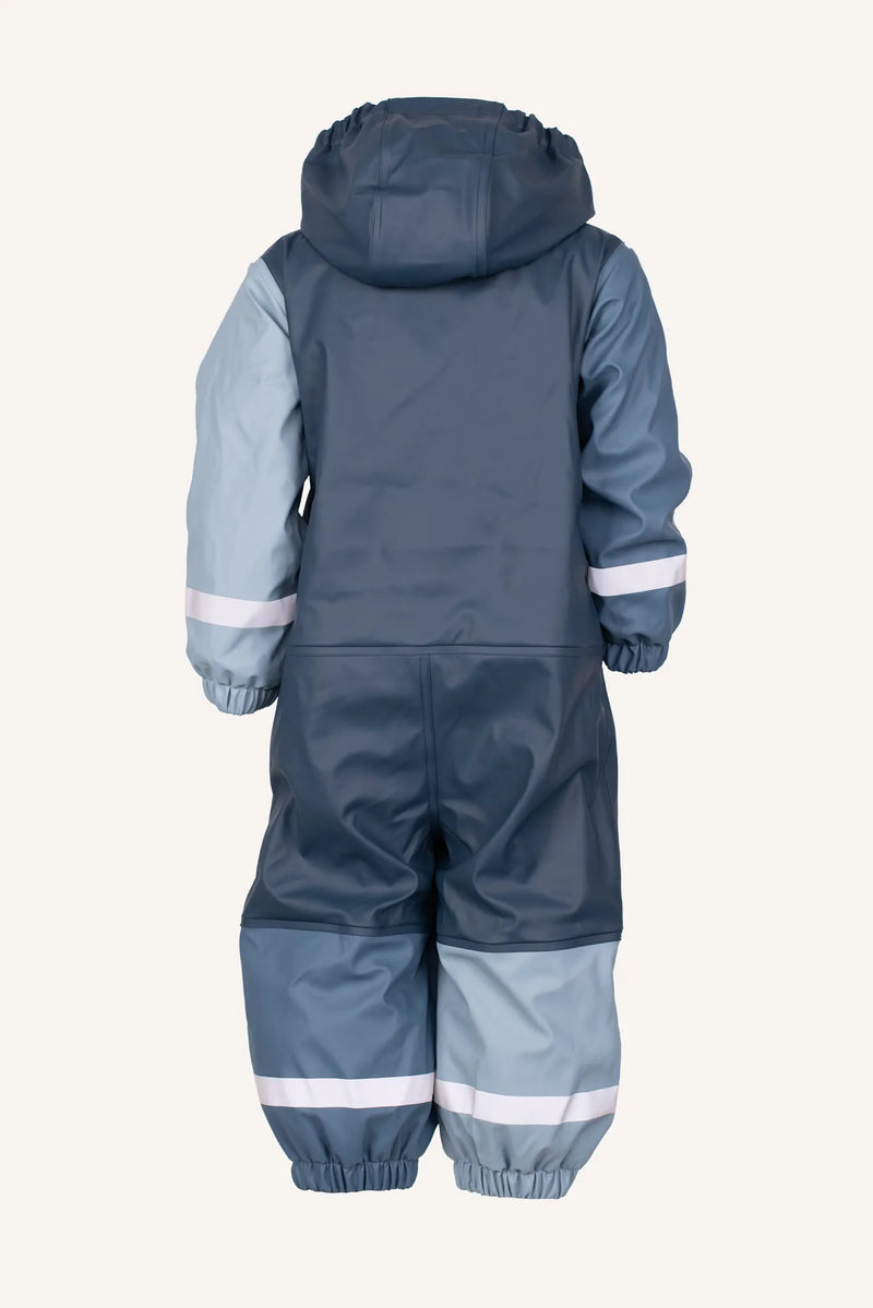 FAGERHULT RAIN BABY OVERALL, FLEECE - IRON BLUE/BLUE
