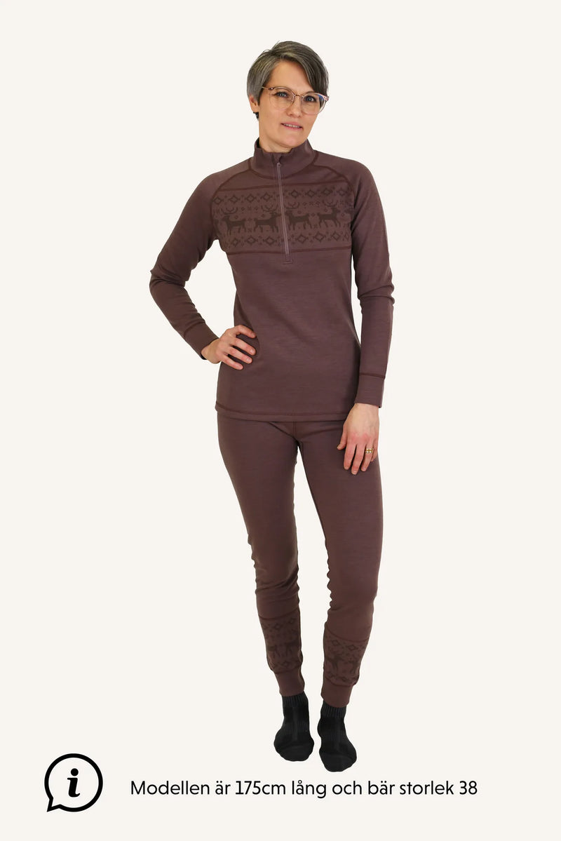 KÅBDALIS MERINO PANTS, WOMEN - DUSTY MAUVE