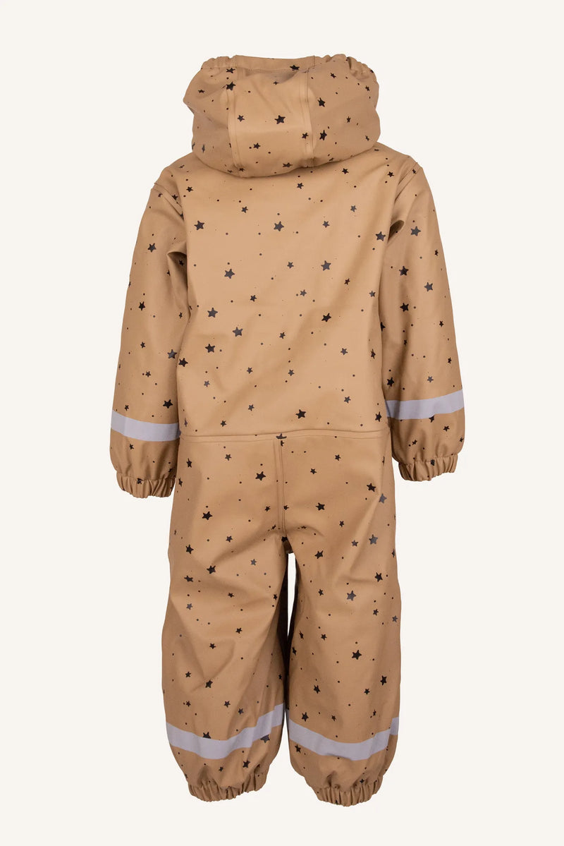 VATTNADAL RAIN BABY OVERALL FLEECE - BEIGE/BLACK