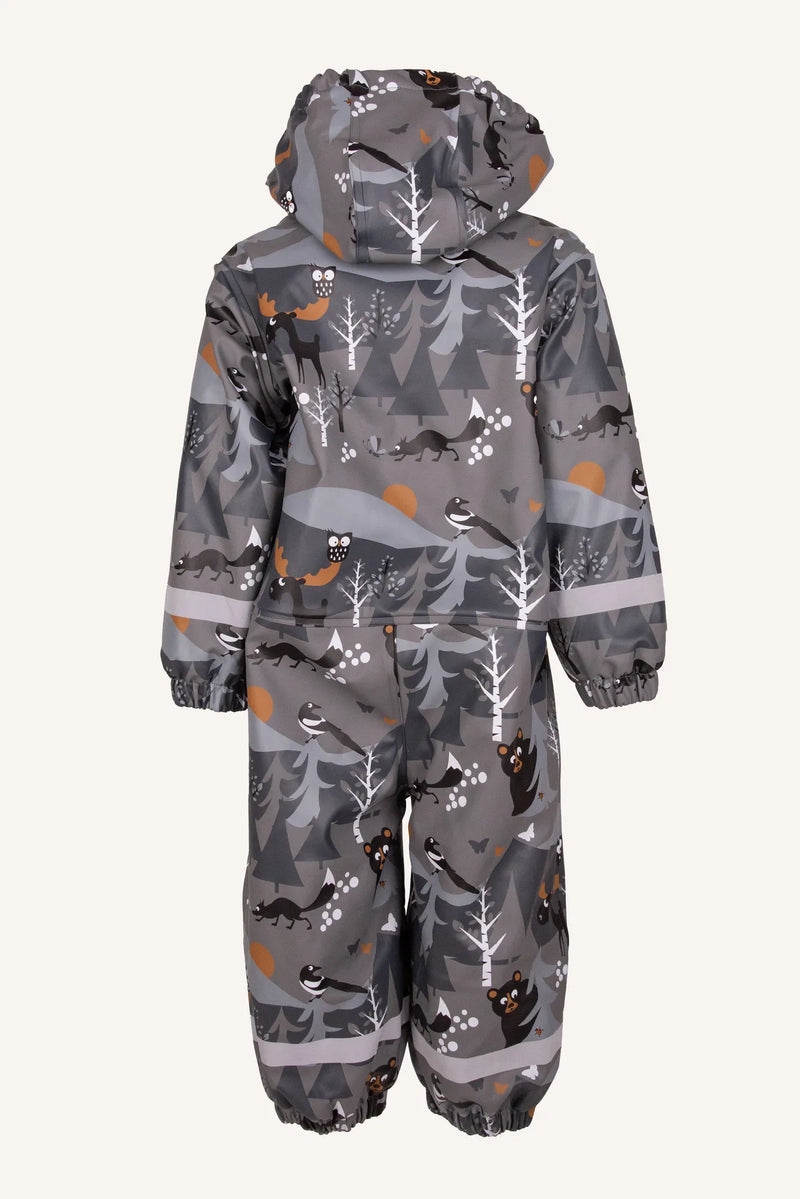 VATTNADAL RAIN BABY OVERALL FLEECE - ANTH/BLACK