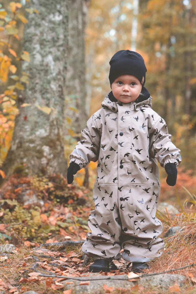 VATTNADAL RAIN BABY OVERALL FLEECE - SAND