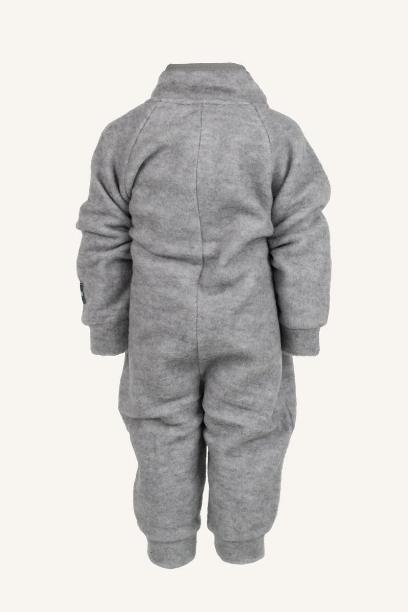 LOE WOOL BABY OVERALL - GREY MELANGE