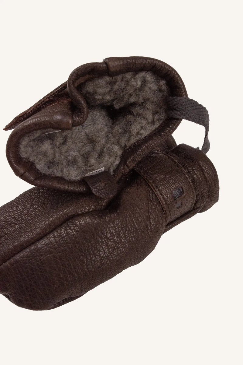 LUMI BABY MITTEN - DARK BROWN