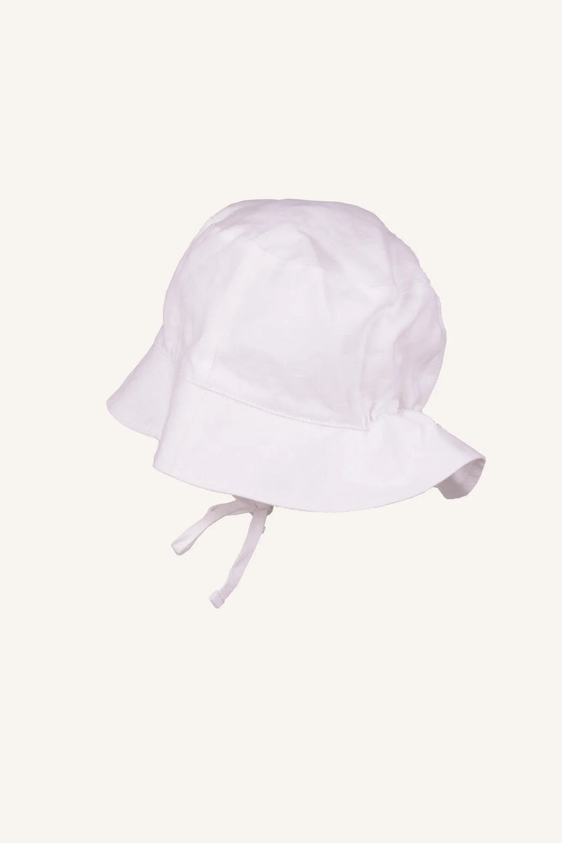 ROME LINEN HAT - WHITE