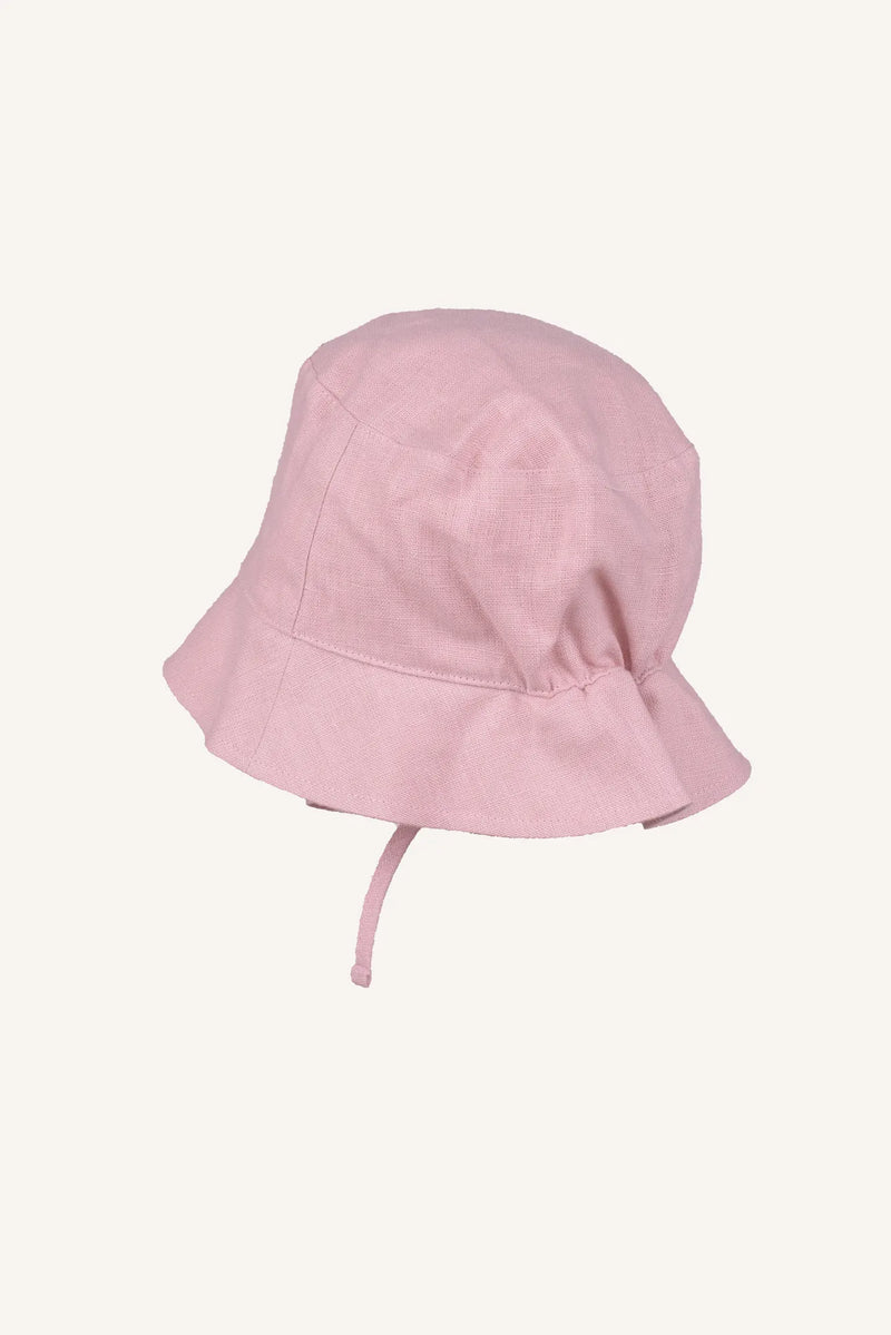 ROME LINEN HAT - PINK