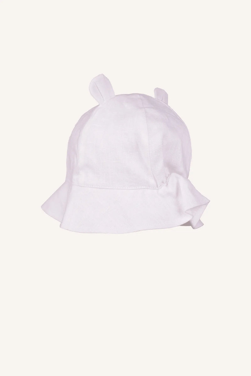 VERONA LINEN HAT - WHITE