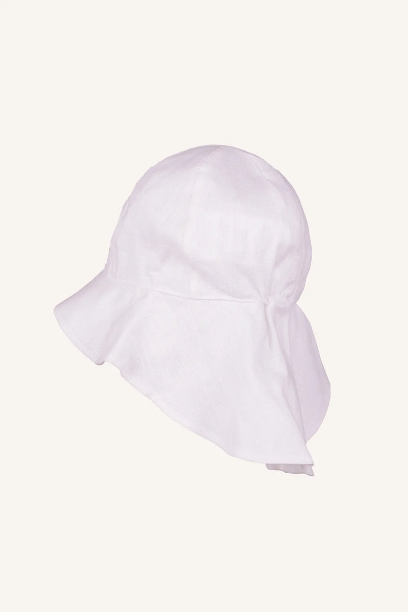 FLORENCE LINEN HAT - WHITE