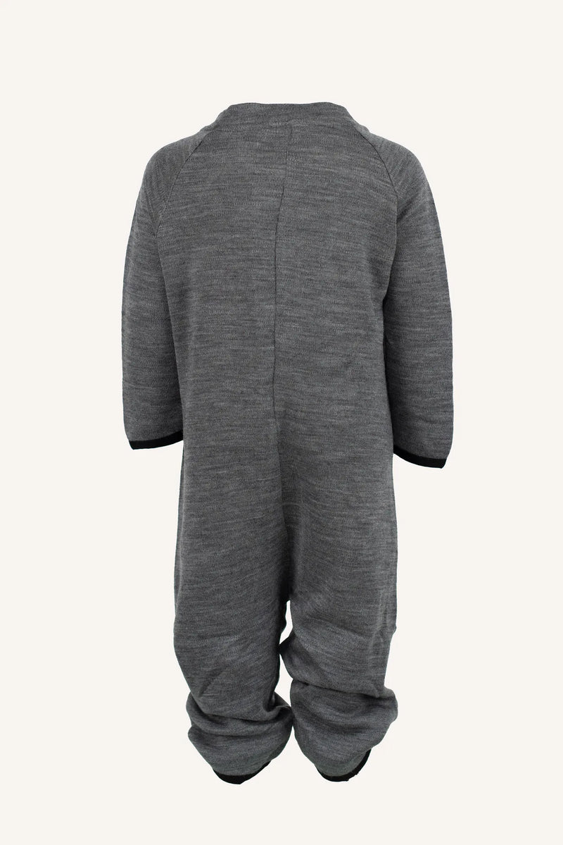 ROCCO WOOL BABY OVERALL - GREY MELANGE