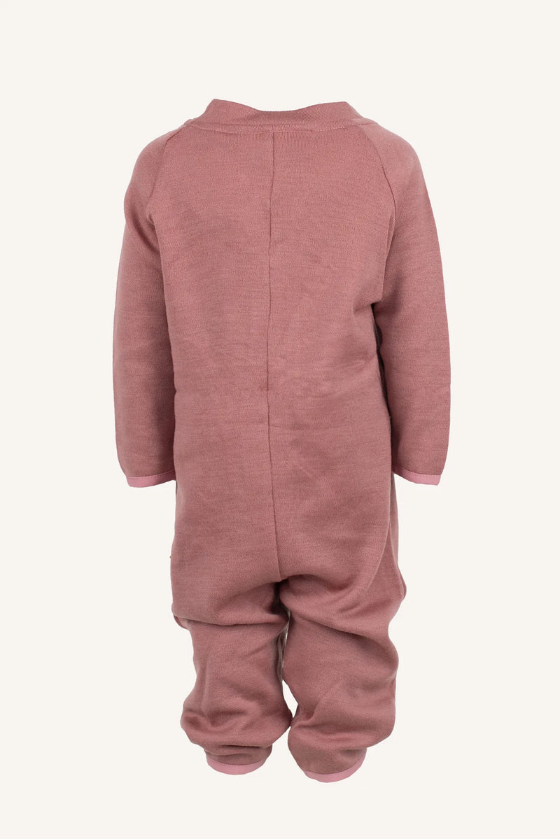 ROCCO WOOL BABY OVERALL - ROSE