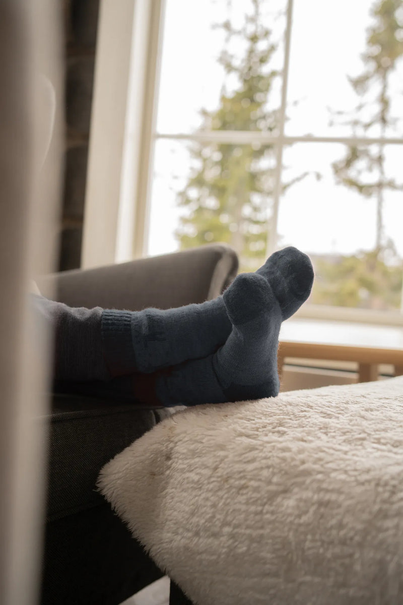 TRASKA WOOL SOCKS, 2-P - ANTHR/ORION BLUE