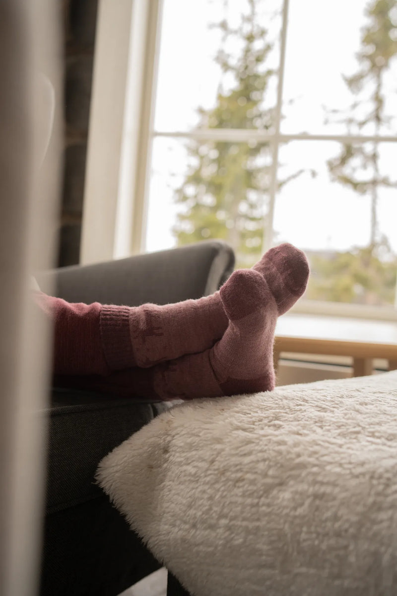 TRASKA WOOL SOCKS, 2-P - ANTHR/ROSE