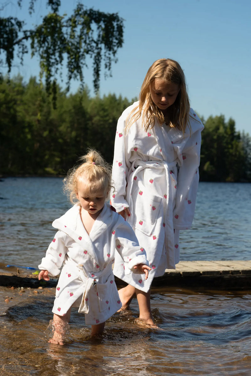HAVSBRIS BATHROBE - WHITE/PINK