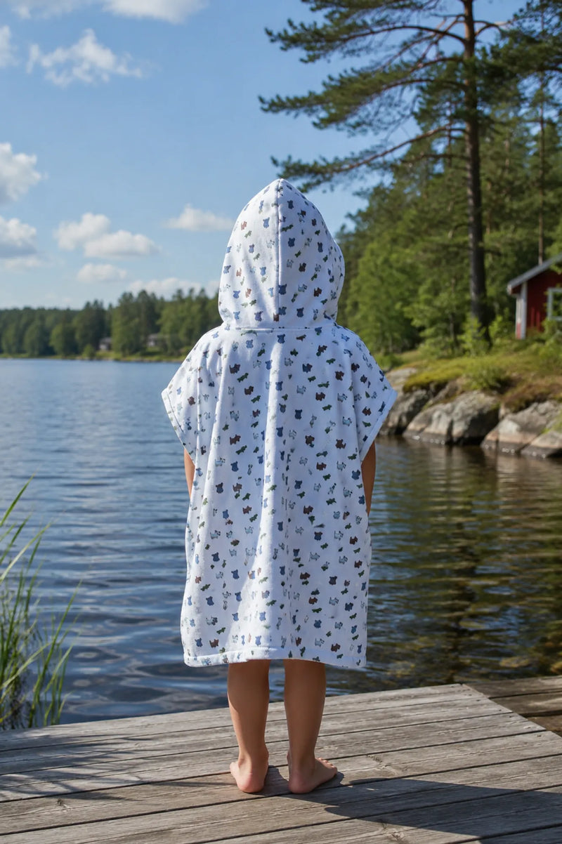 LJUSVÅG PONCHO - BLUE/LIGHT BLUE