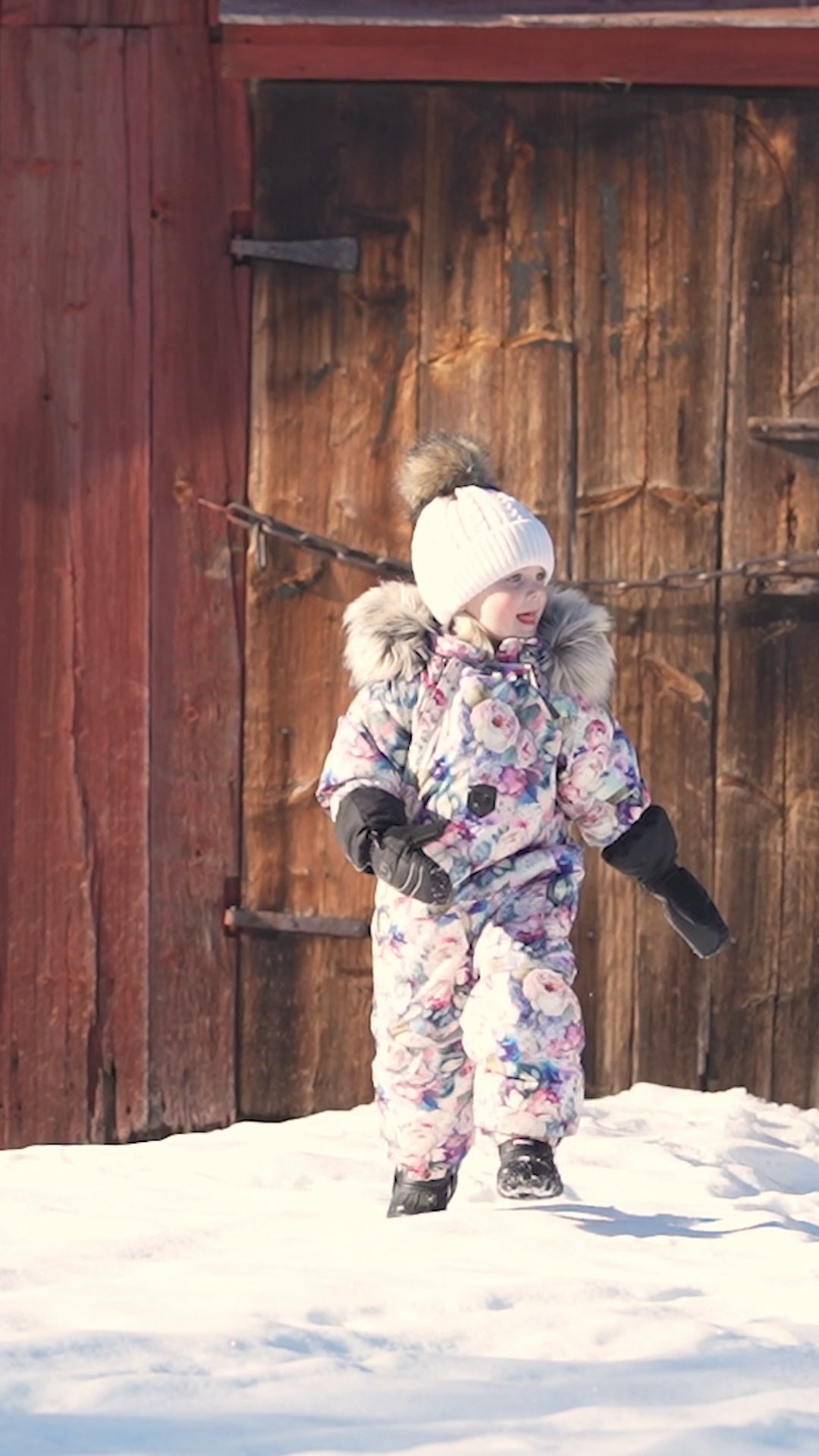 FROSTY WINTER BABY OVERALL - FLOWER