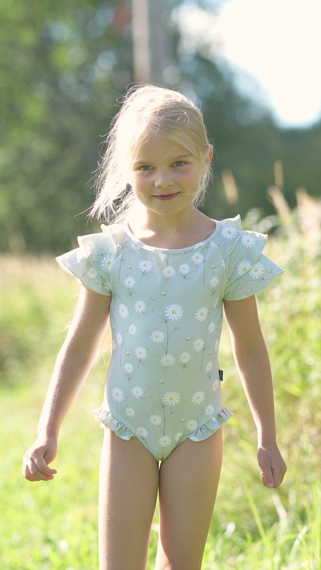 GRACIE SWIMSUIT - GREEN/WHITE